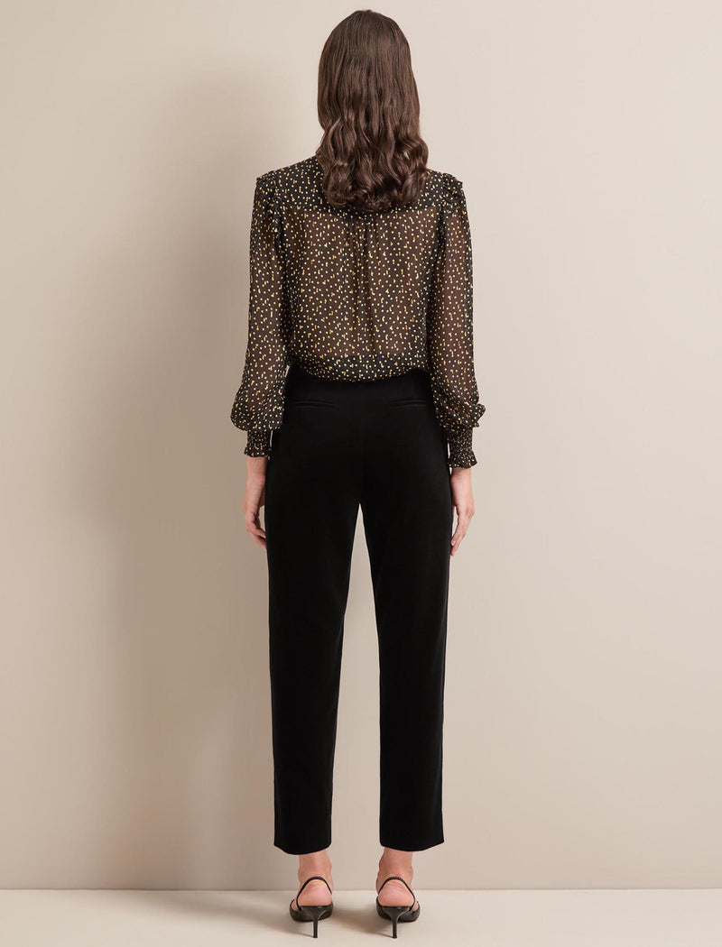 Tatum Velvet Tapered Trouser - Black