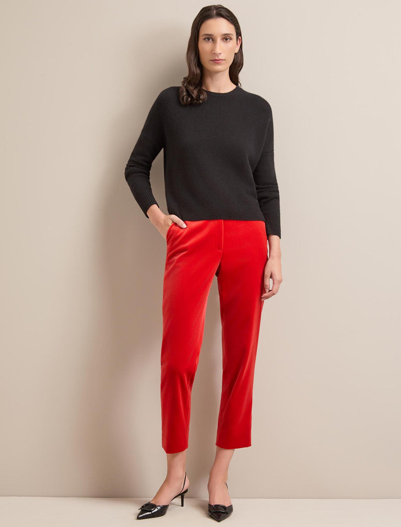 Tatum Velvet Tapered Trousers - Dark Orange