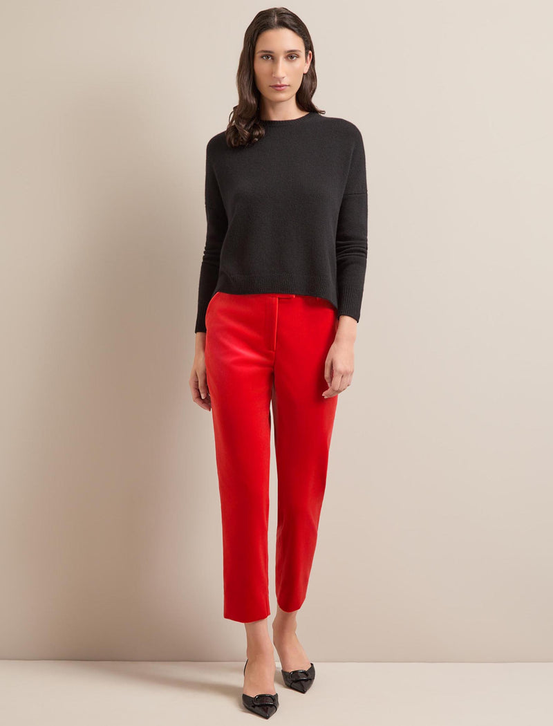 Tatum Velvet Tapered Trousers - Dark Orange