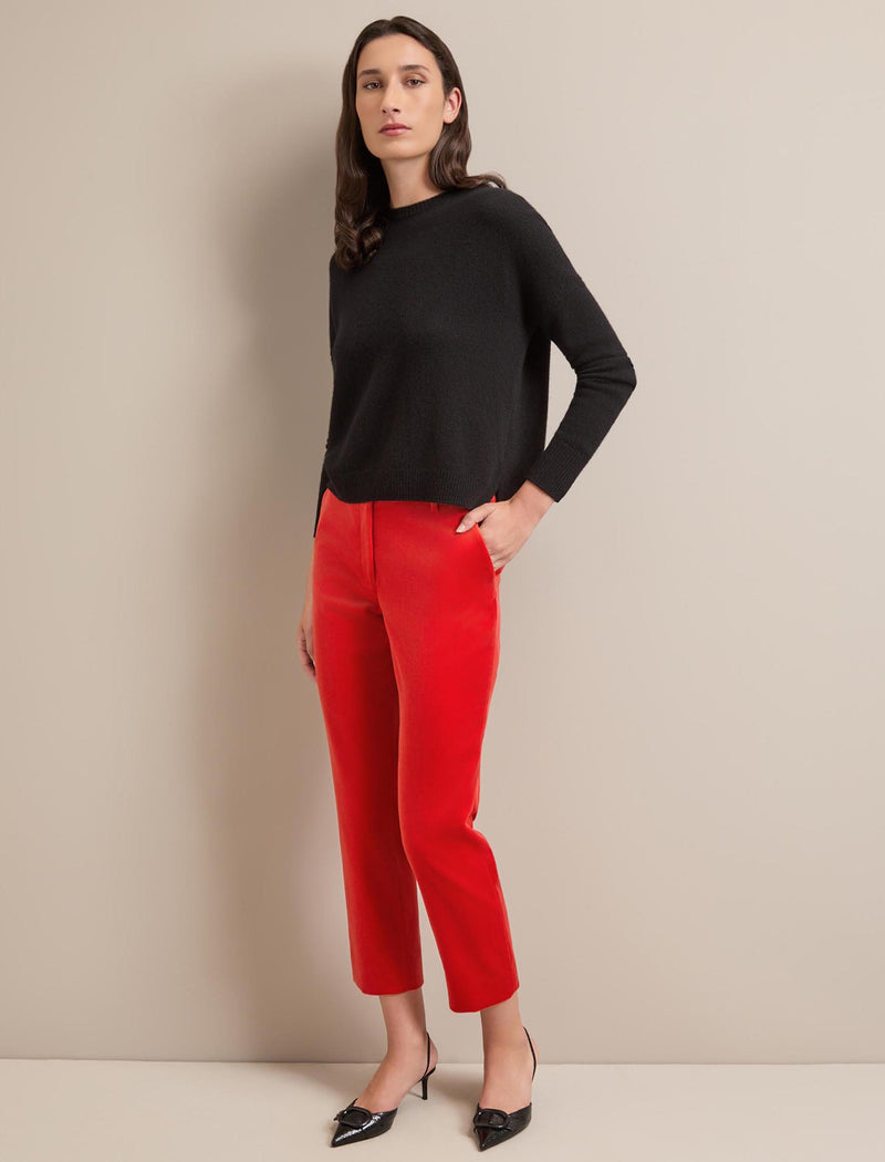 Tatum Velvet Tapered Trousers - Dark Orange