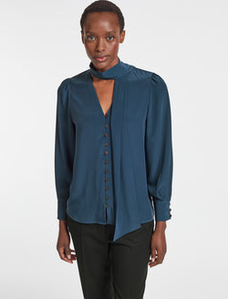 Long sleeve bow tie blouse new arrivals