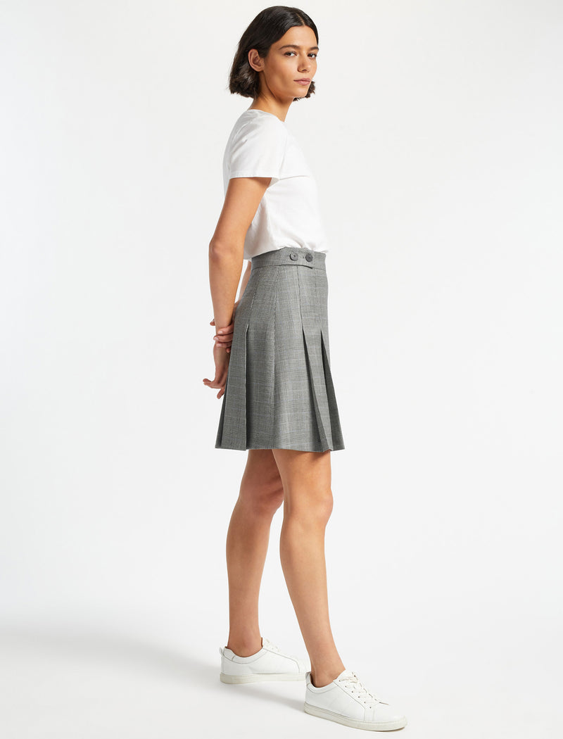 Grey wool best sale pleated short skirt