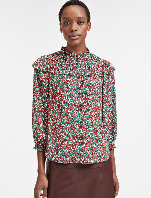 Iona Blouse - Red Blossom Print