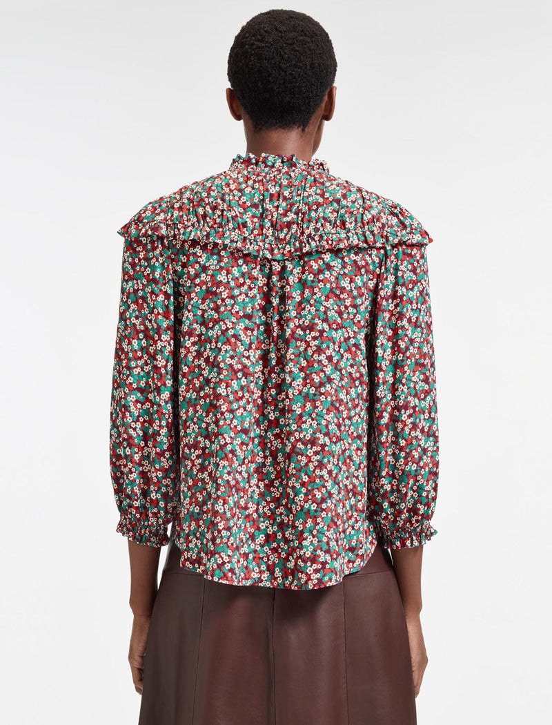 Iona Blouse - Red Blossom Print
