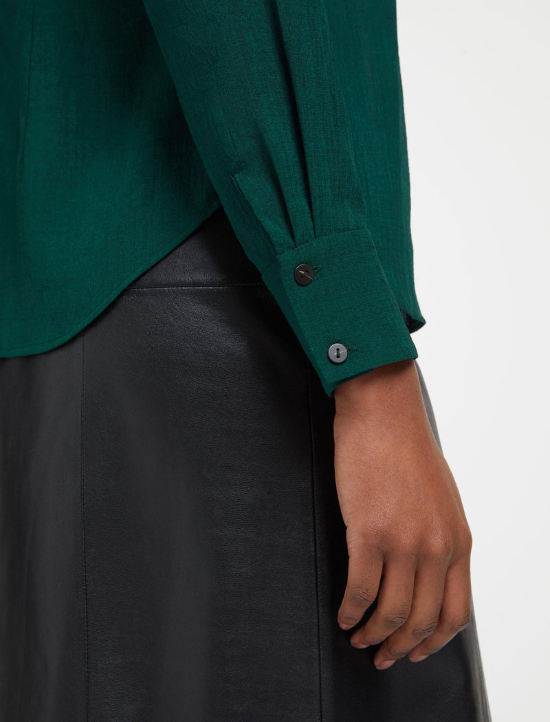 Riley Funnel Neck Blouse - Teal