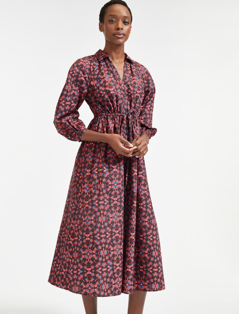 Liberty Organic Cotton Maxi Dress - Pink Shibori Print