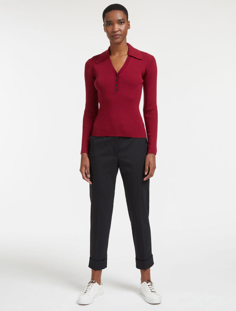 V neck shop red jumper