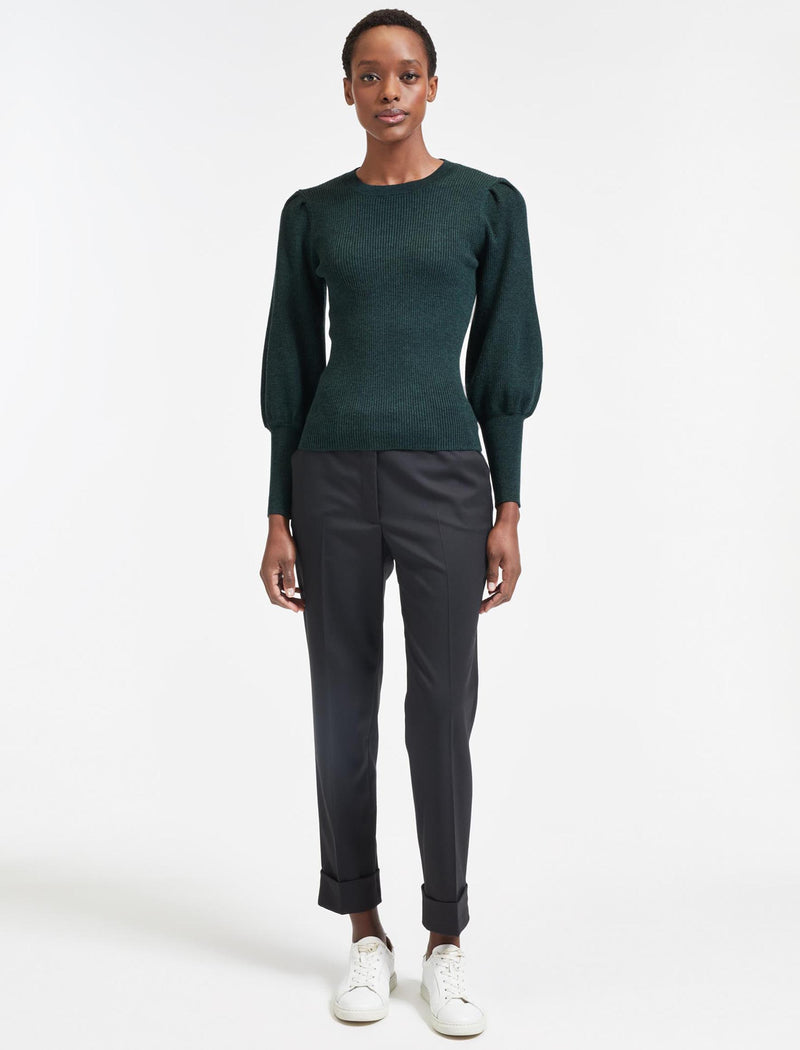 Eva Wool Crew Neck Jumper - Dark Green