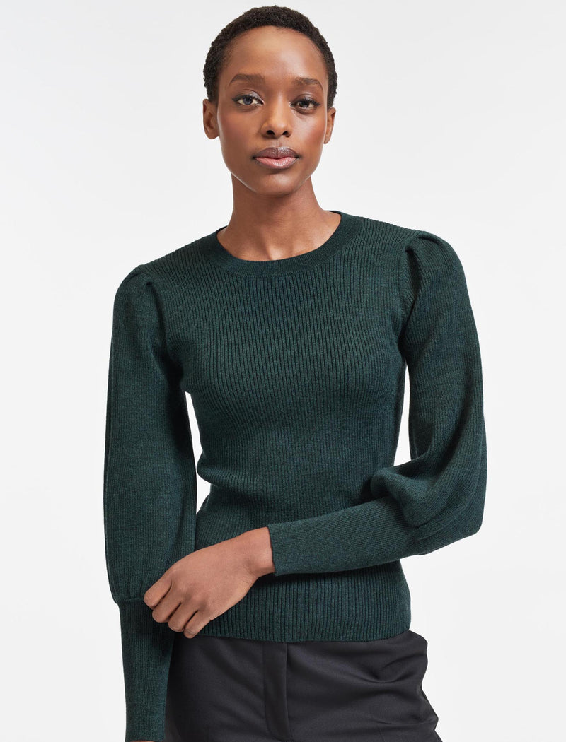 Green round neck jumper sale