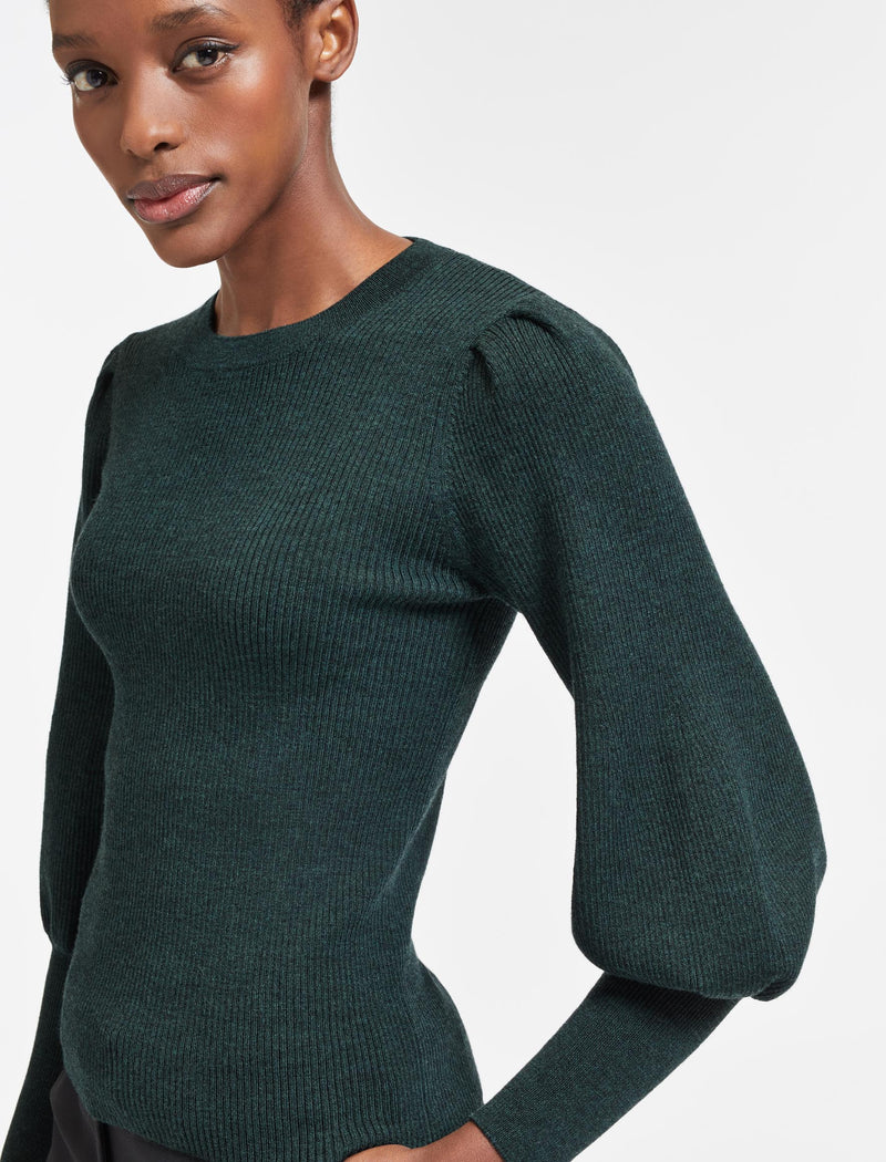 Eva Wool Crew Neck Jumper - Dark Green