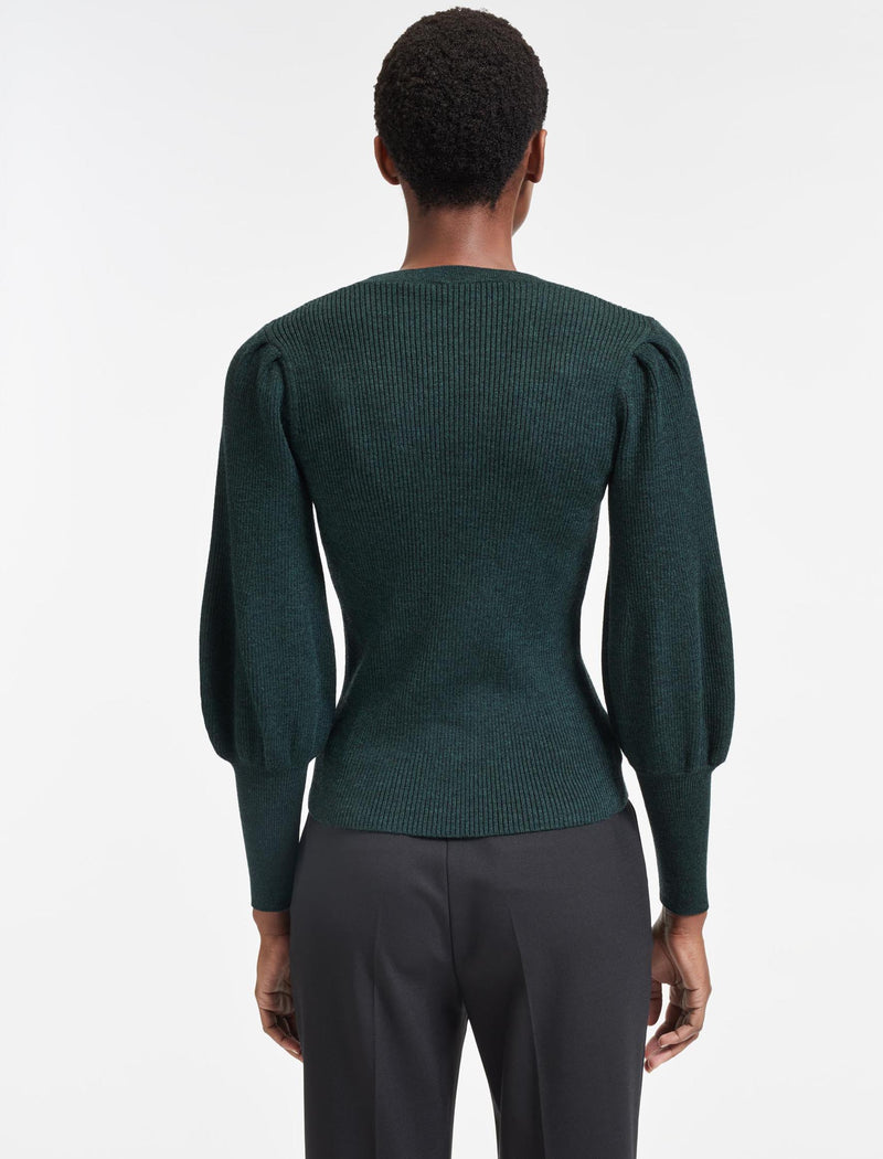 Eva Wool Crew Neck Jumper - Dark Green