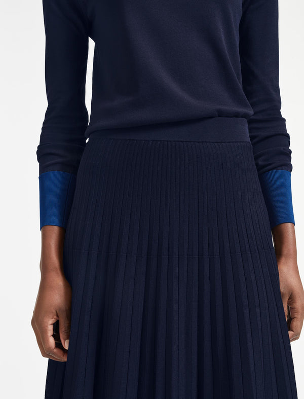 Colette Contrast Hem Skirt - Navy