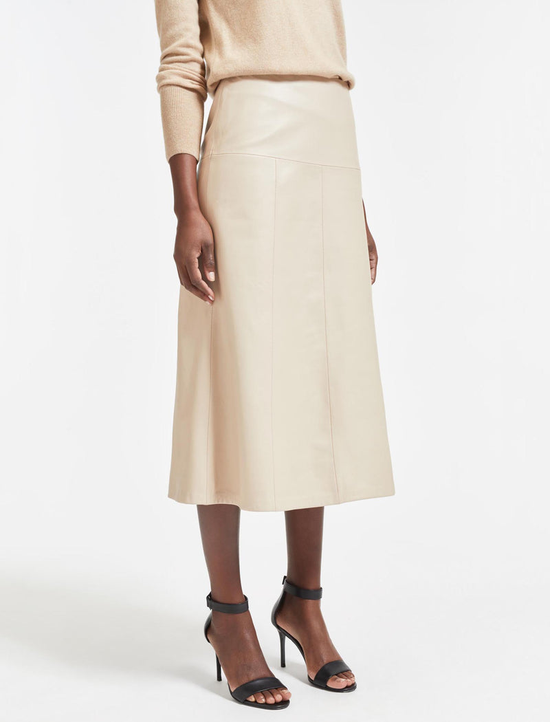 Ivory leather skirt sale