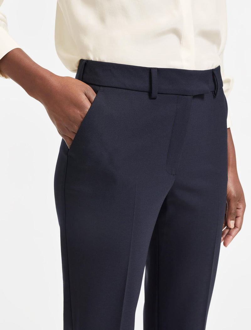 Clement Wool Easy Waist Turn Up Trouser - Navy