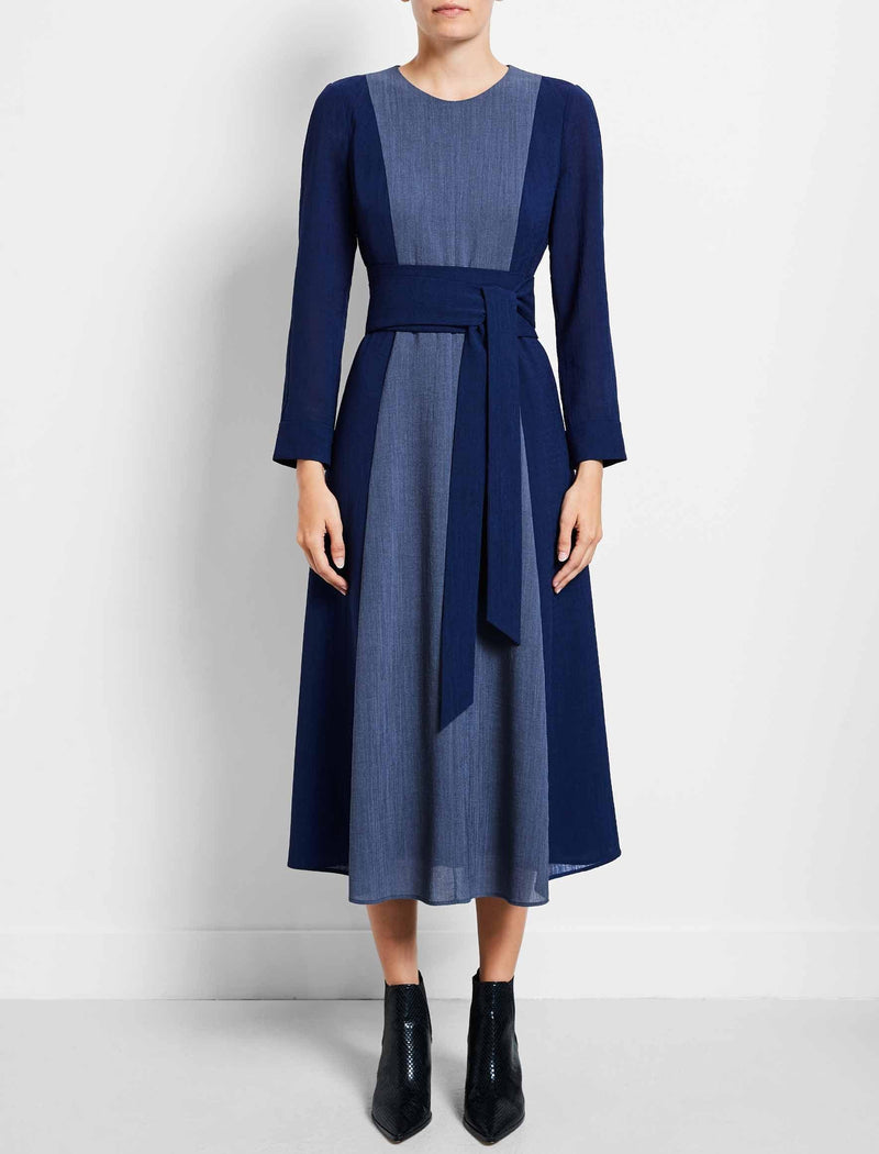 powder blue long dress