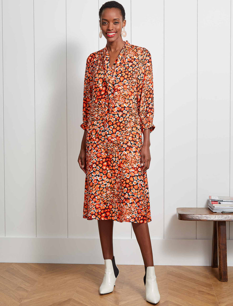Burnt orange midi dress store