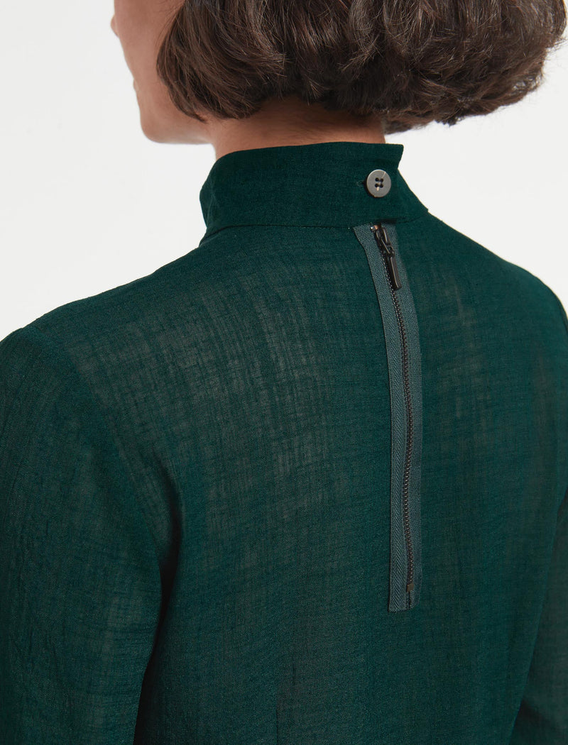 Riley Funnel Neck Blouse - Teal