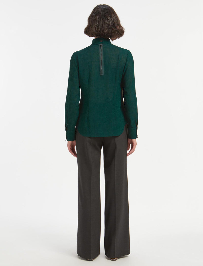 Riley Funnel Neck Blouse - Teal