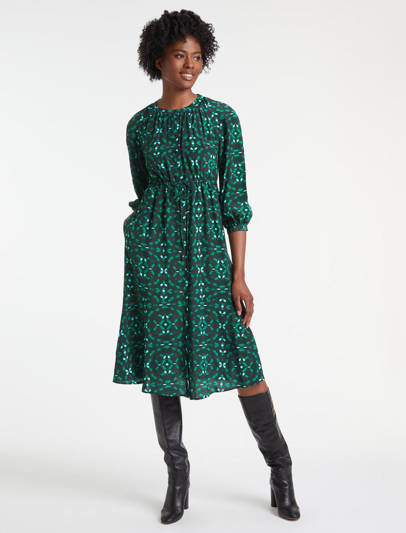 Silk maxi shirt dress outlet