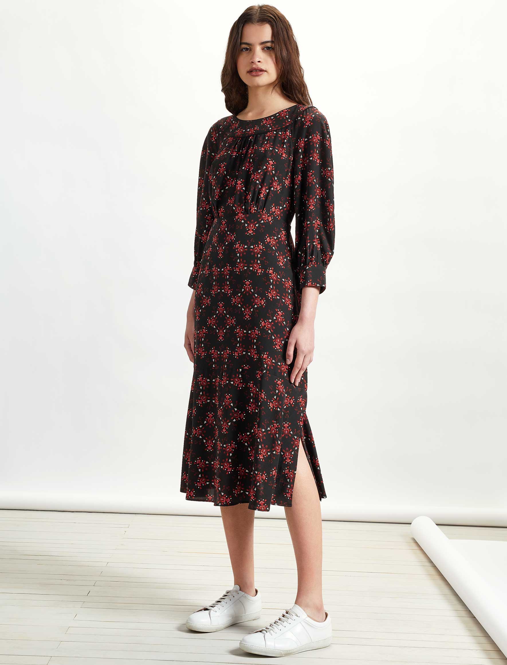 Round neck midi on sale dress