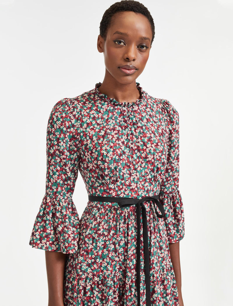 Eloise Maxi Dress - Red Blossom Print
