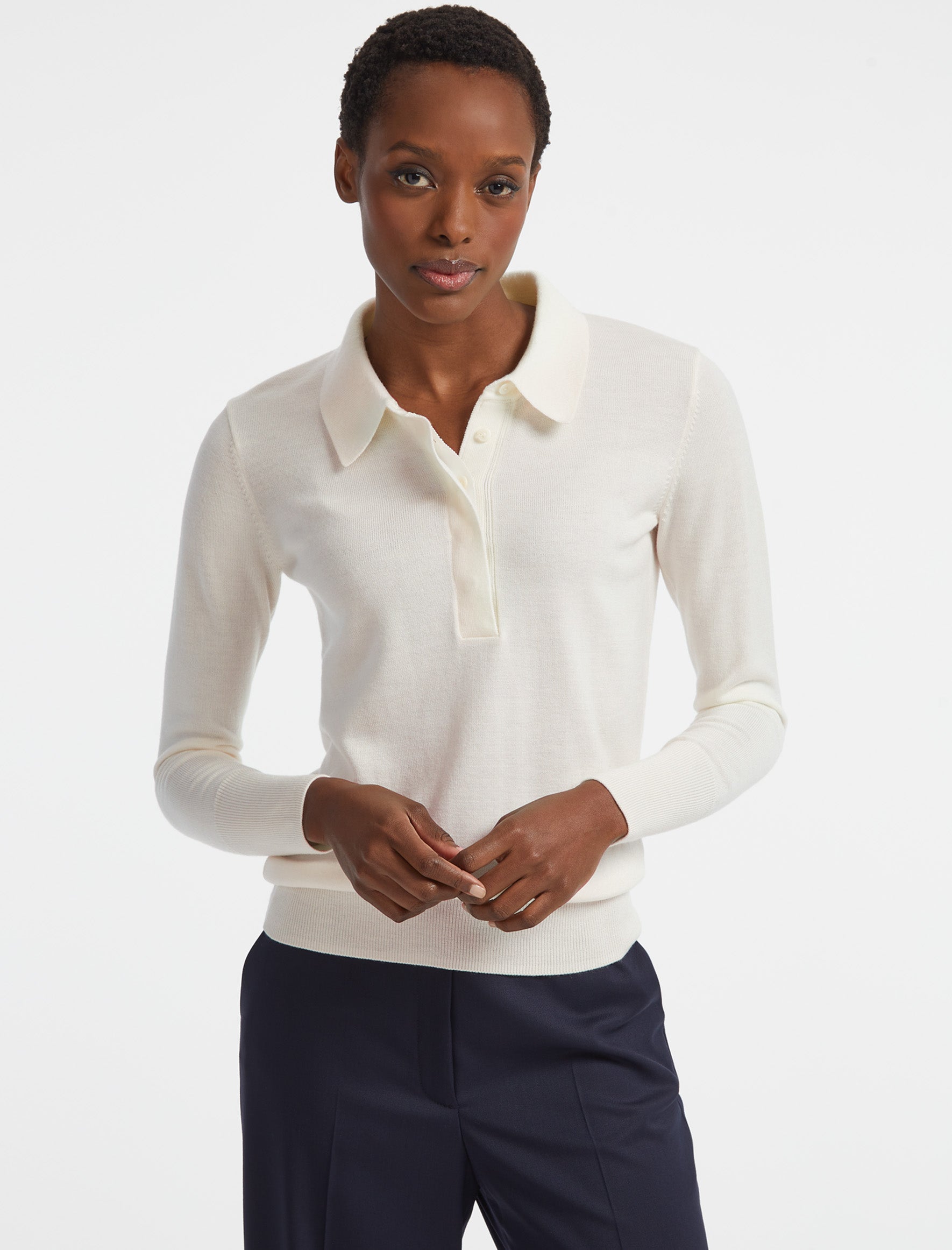 Josie Collared Jumper in Cream