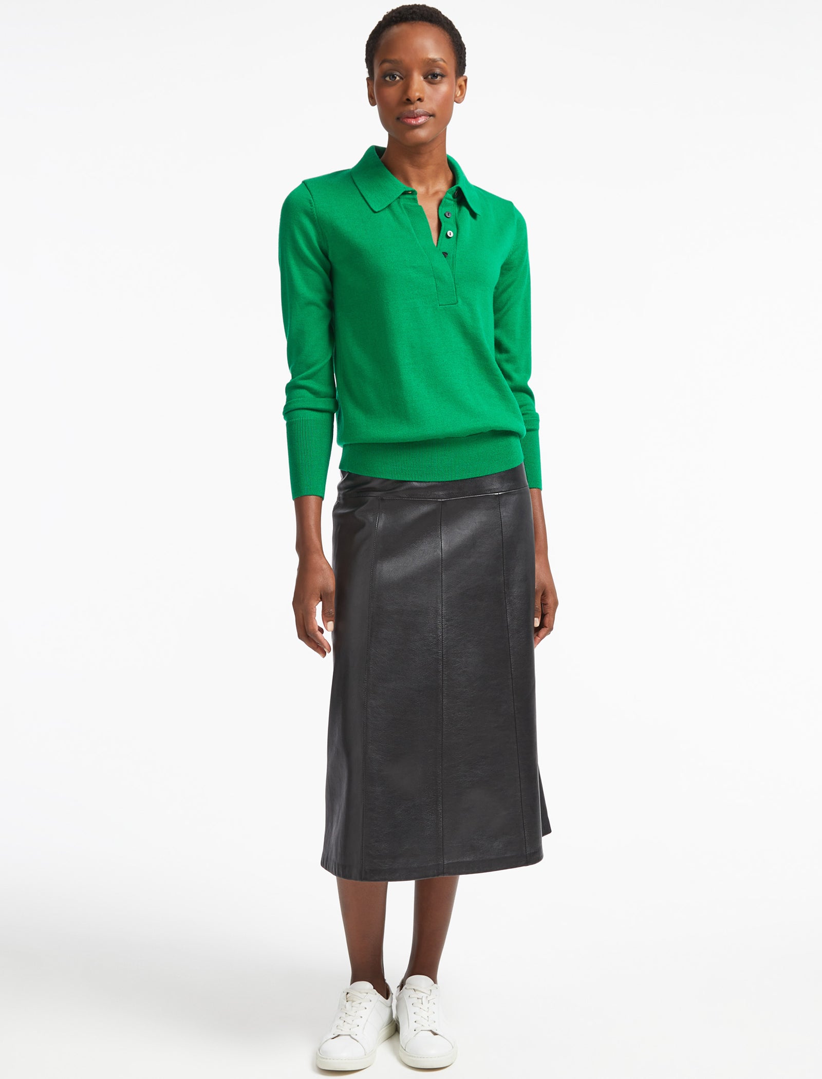 Josie Collared Jumper in Emerald Green
