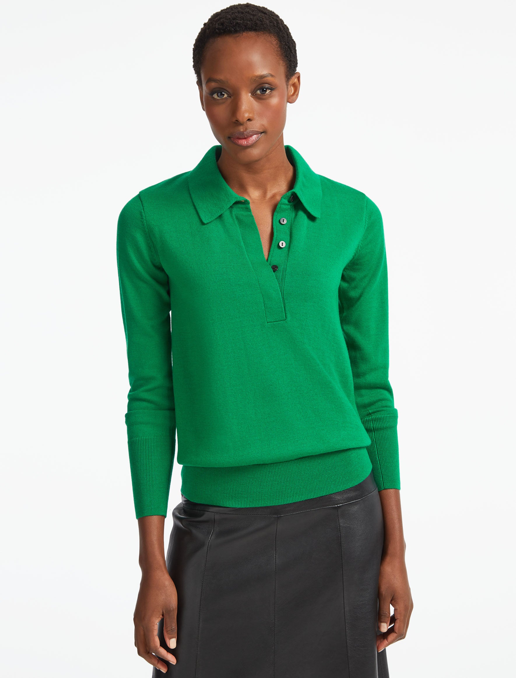 Josie Collared Jumper in Emerald Green