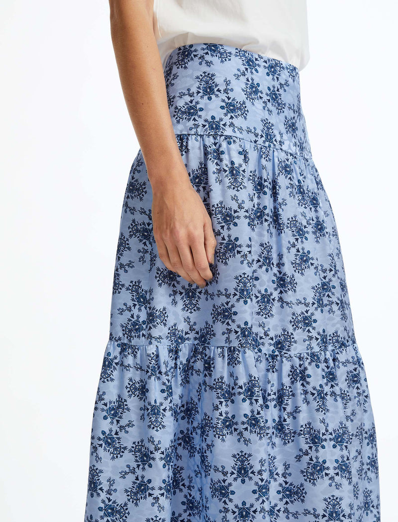 Jluxlabel shelby blue deals floral maxi skirt