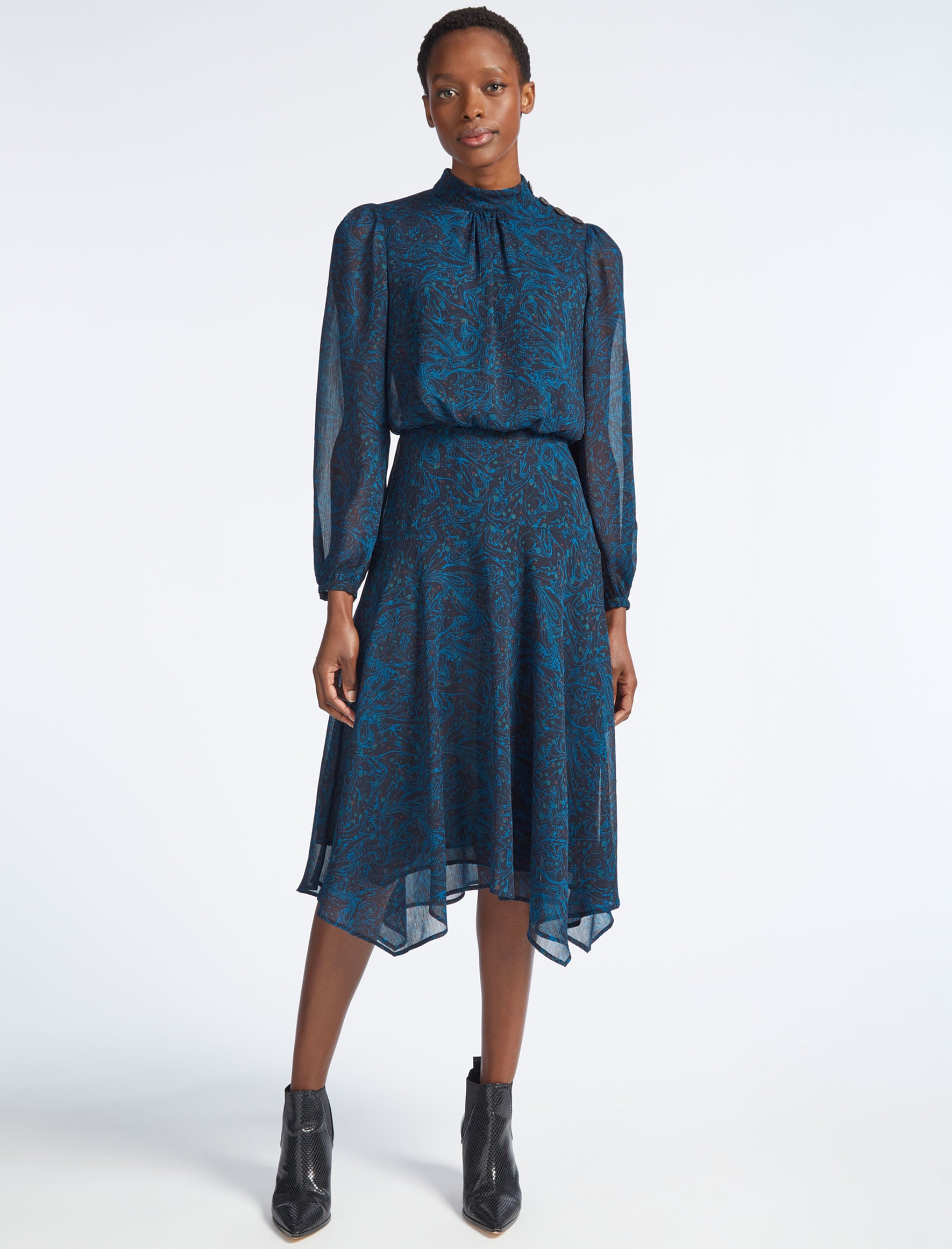 Long sleeve best sale button midi dress