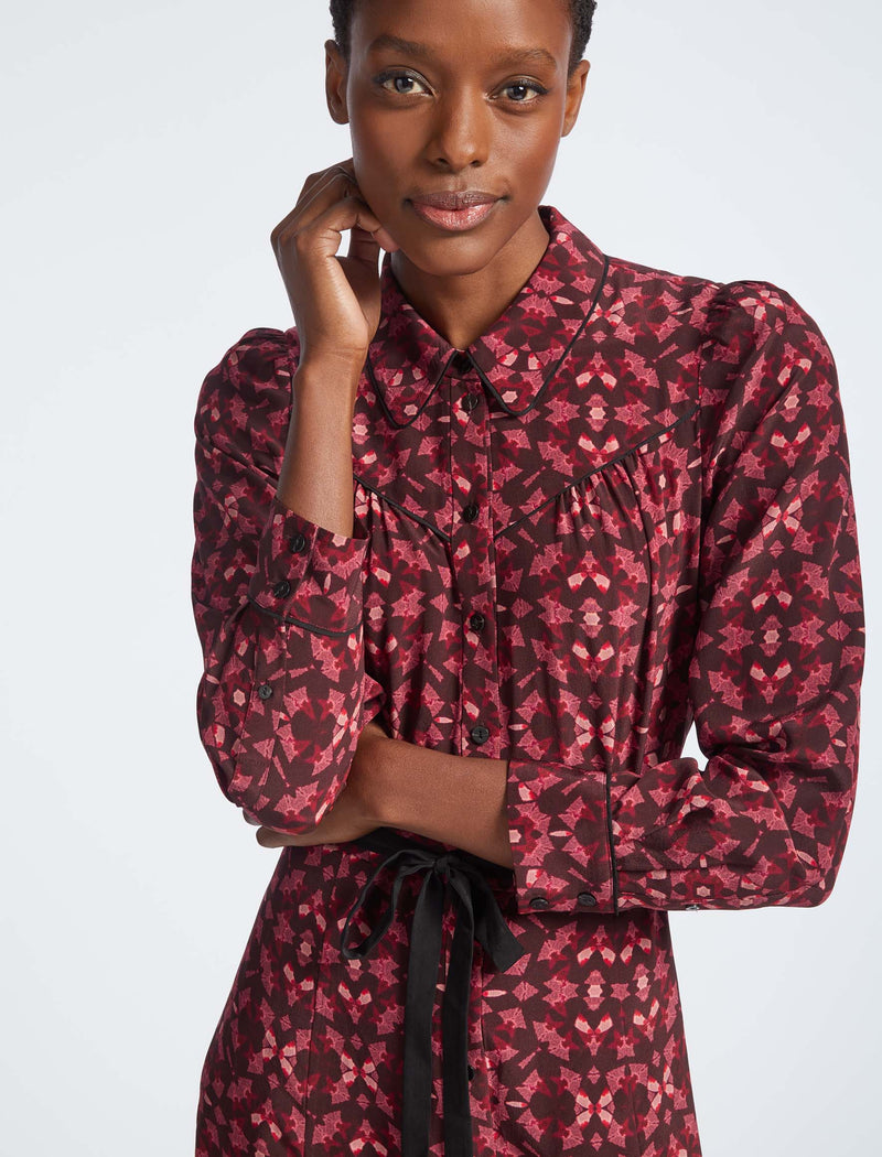 Rose poplin shirtdress top