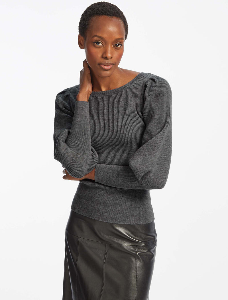 Grey boat deals neck jumper