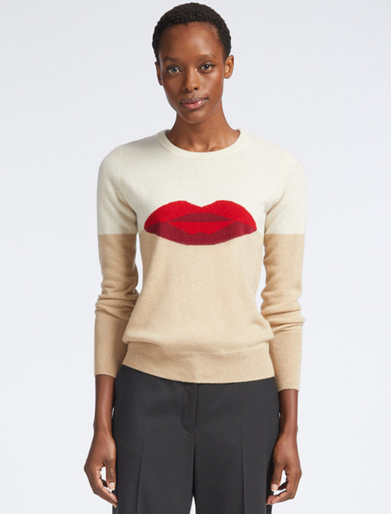 Love Lips Cashmere Jumper - Cream