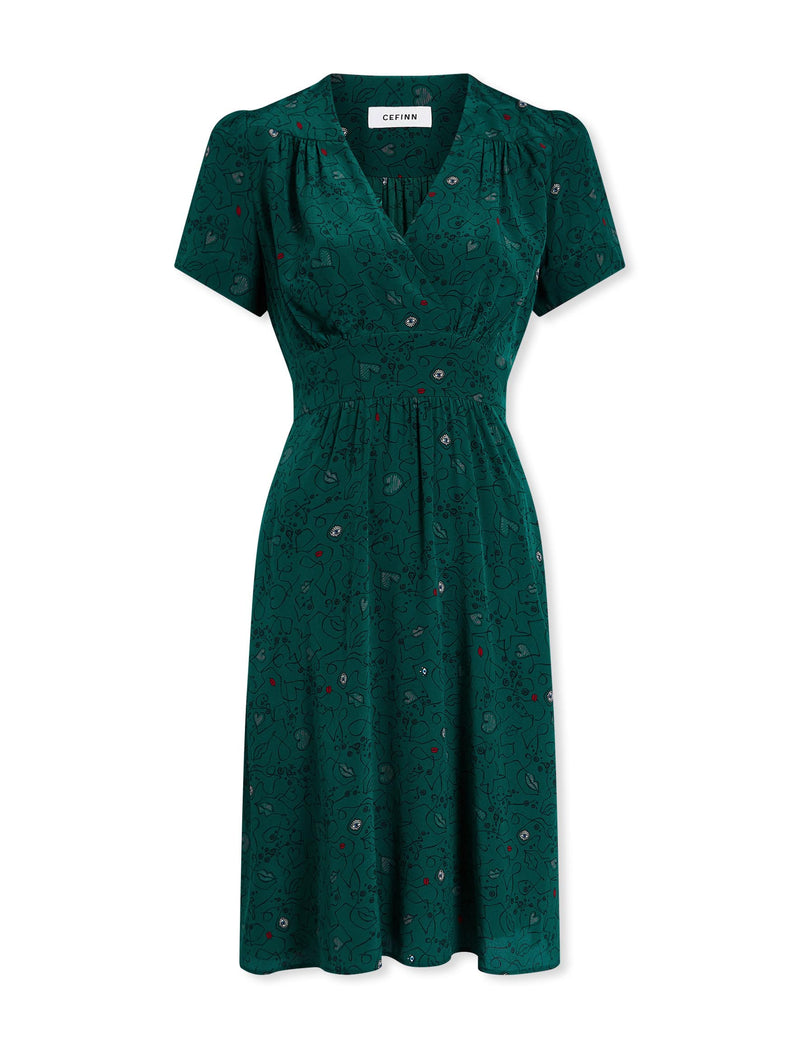 Silk knee length dress hotsell