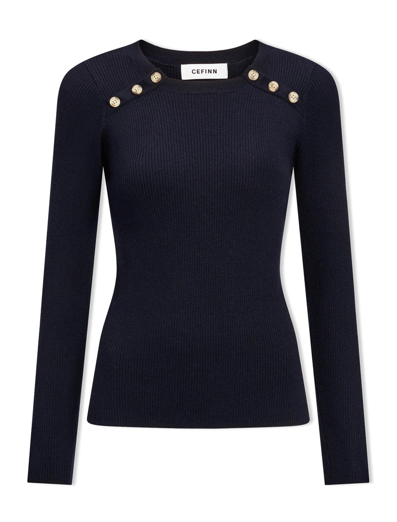 Frieda Wool Jumper - Navy