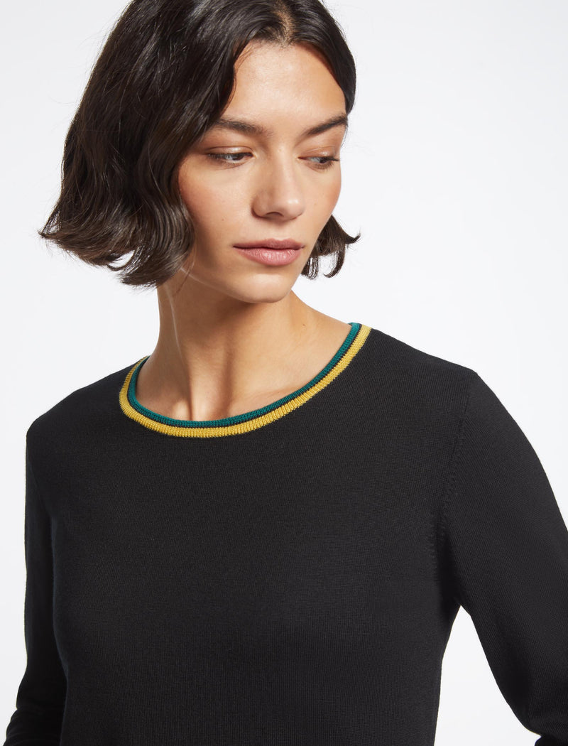 Olivia Wool Jumper - Colour Block Black
