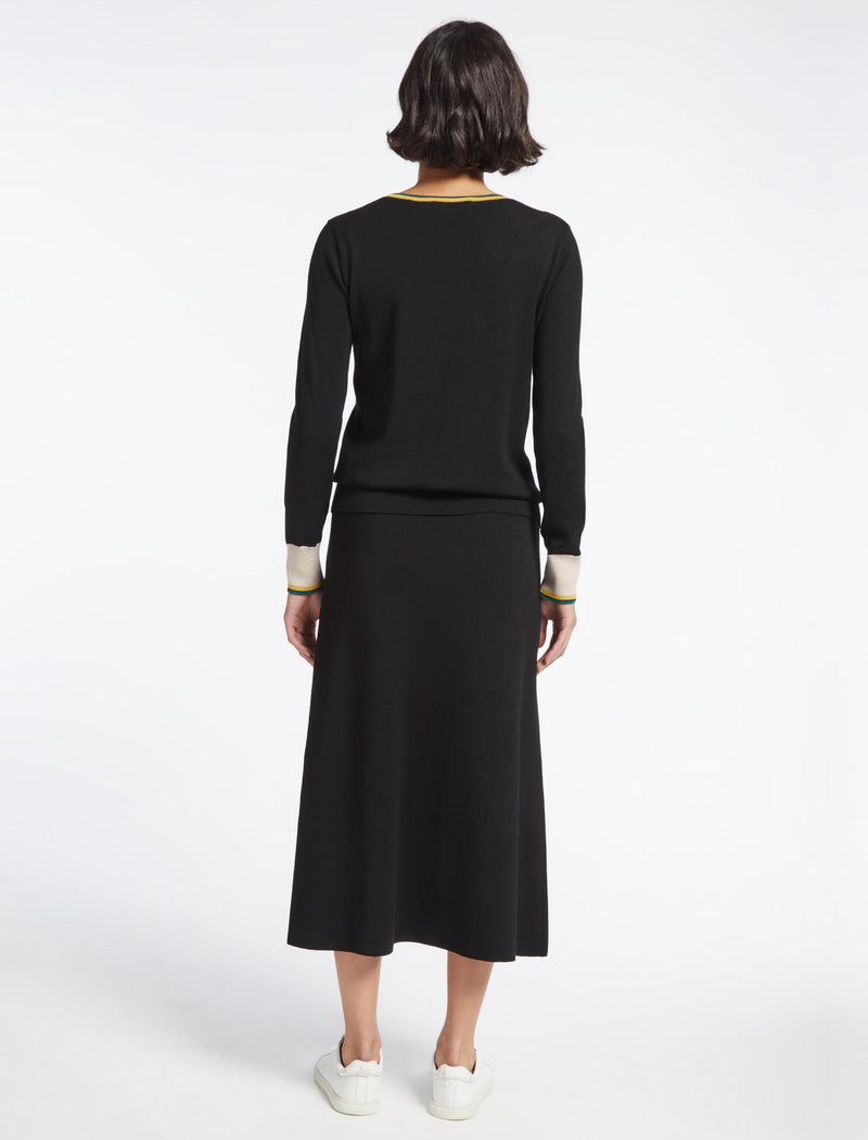 Olivia Wool Jumper - Colour Block Black