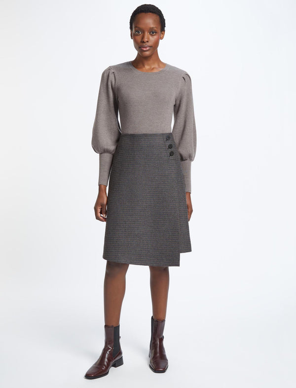 Eva Wool Crew Neck Jumper - Taupe