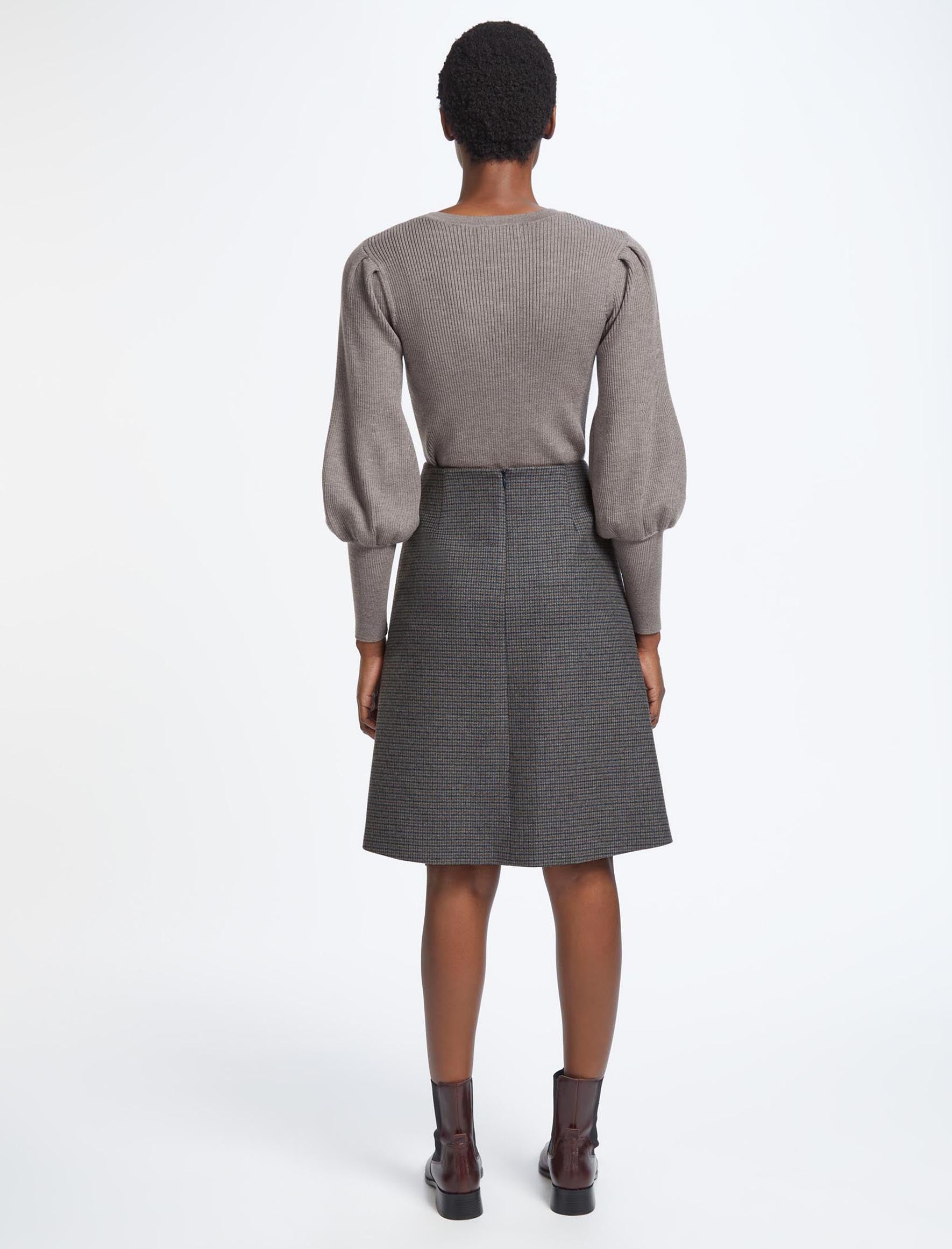 スカート Audrey check mini skirt Gray ANDMARY】Audrey check mini skirt