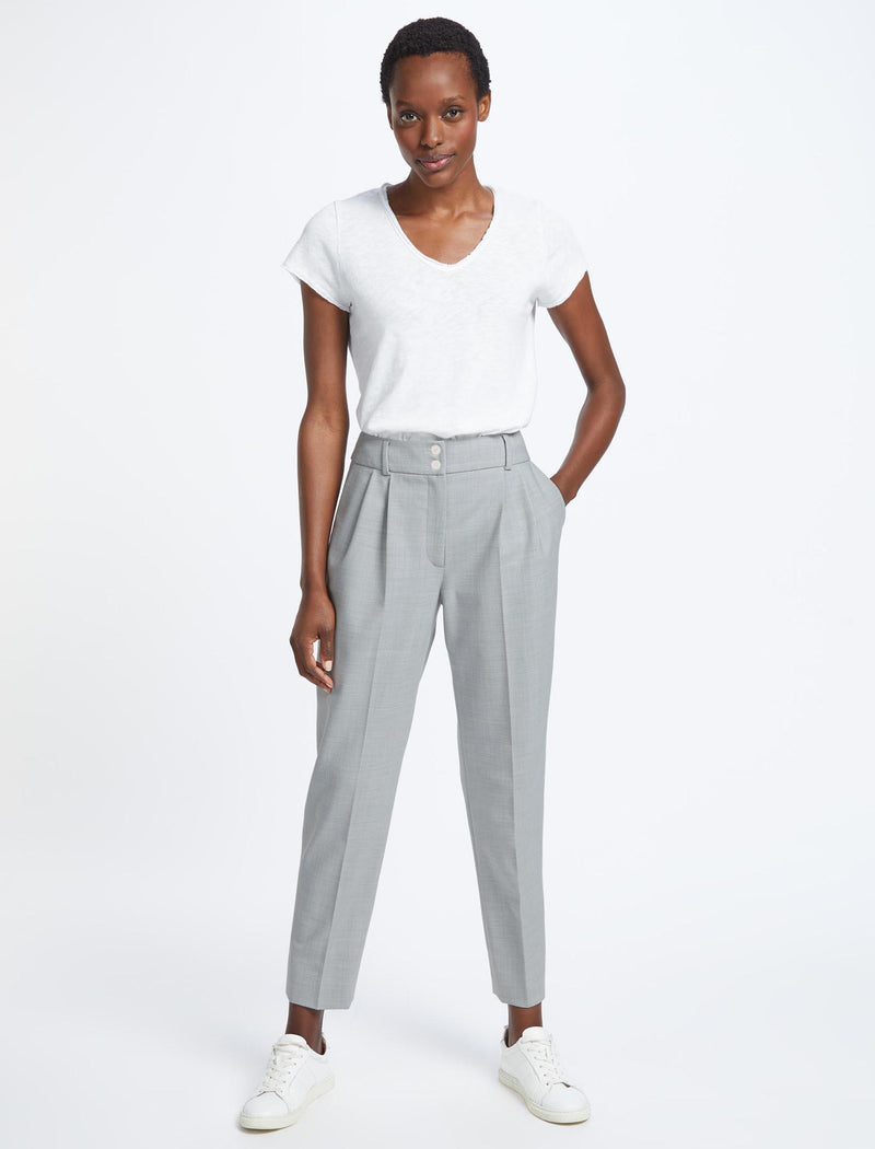Tristan Tapered Stretch New Wool Blend Trouser in Black