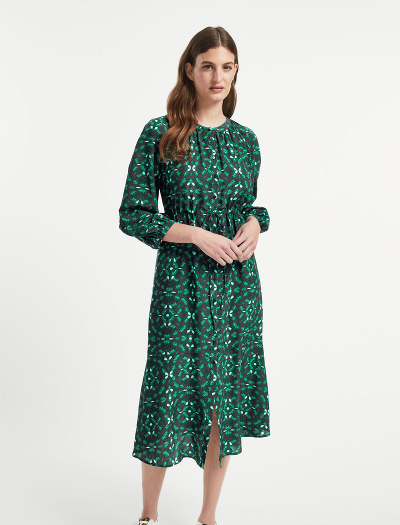 Silk maxi discount shirt dress