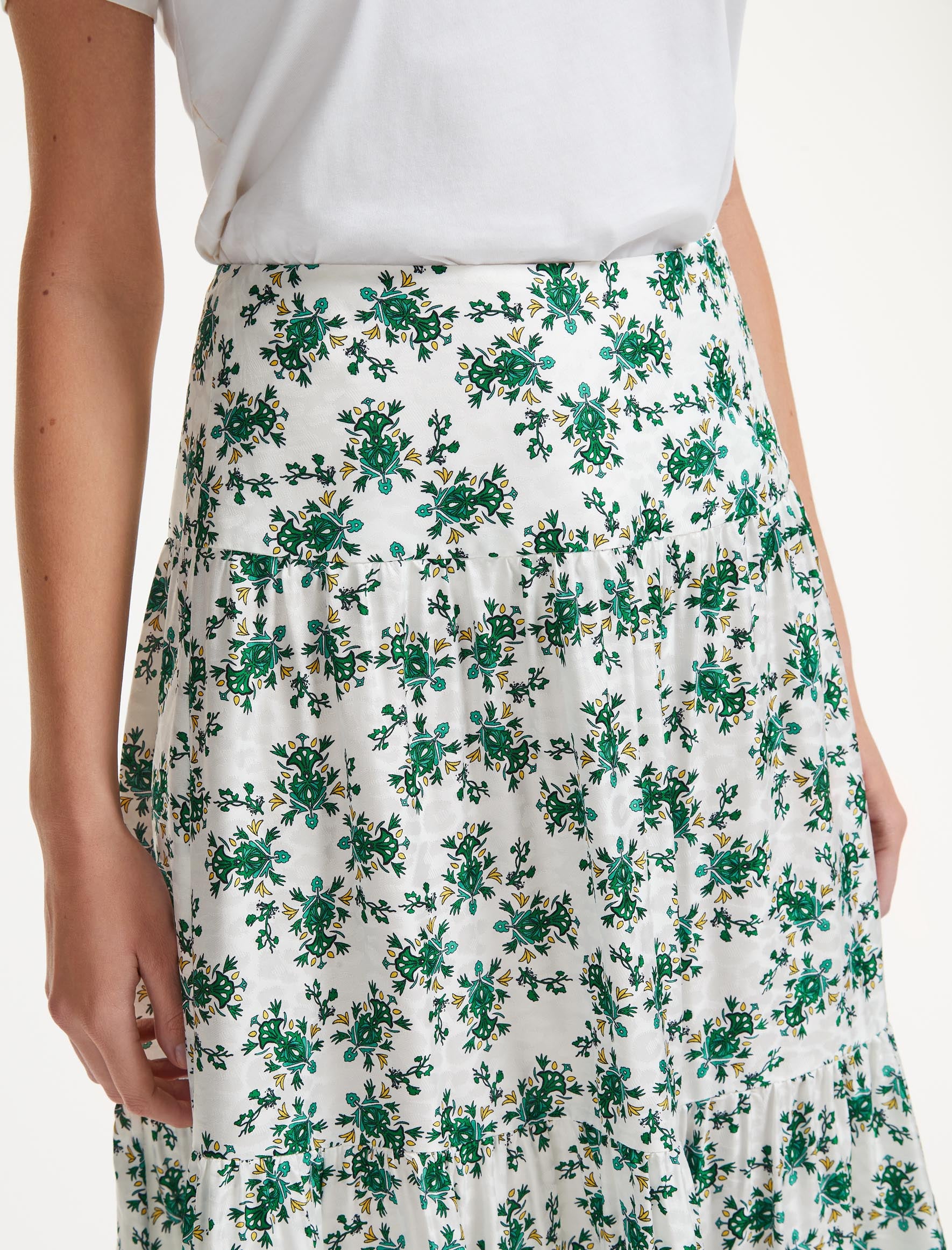 Coast destiny floral cheap print maxi skirt green