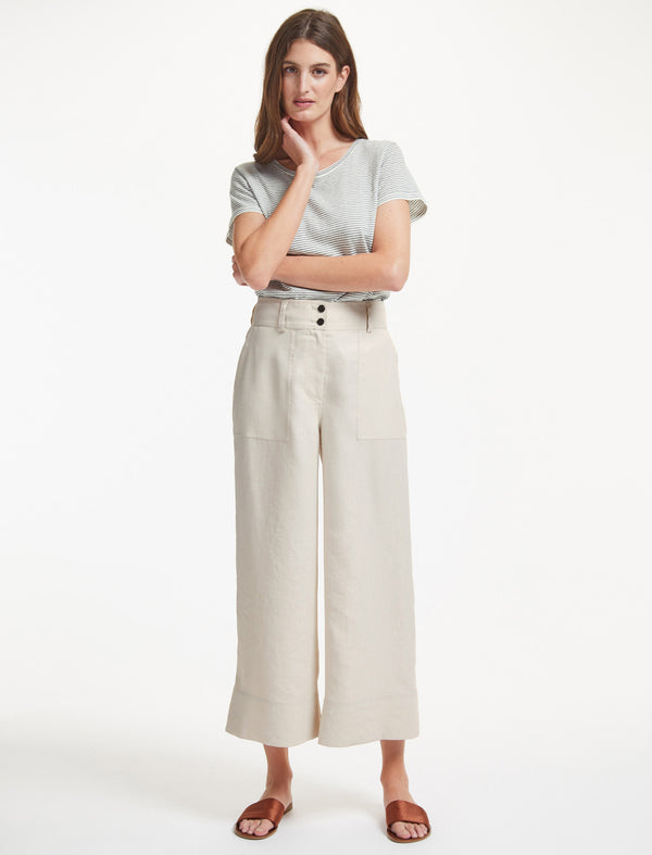 Tate Techni Linen Trouser - Cream