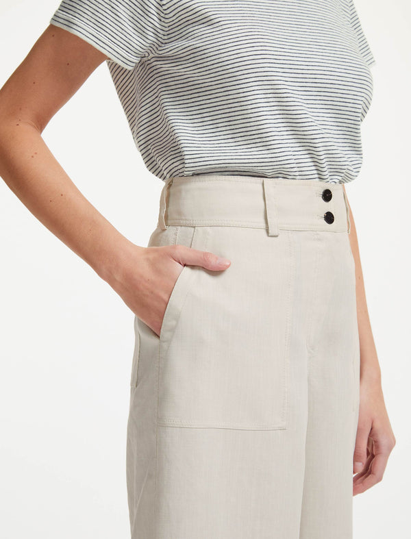 Tate Techni Linen Trouser - Cream