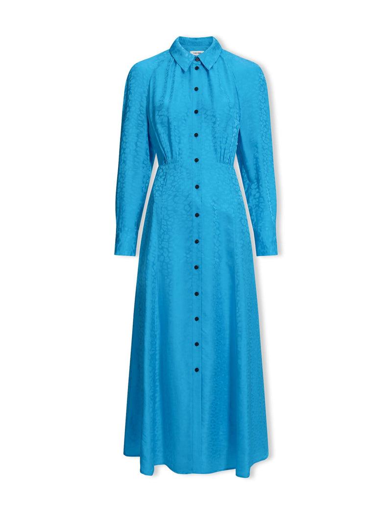 Astrid Silk Blend Maxi Dress - Blue