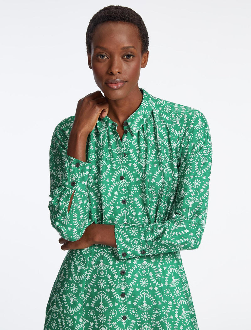 Green shirt maxi dress online