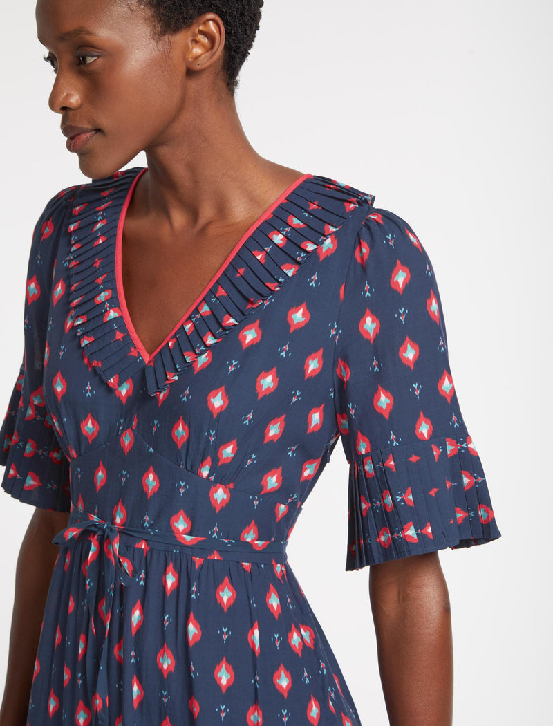 Navy print dress sale