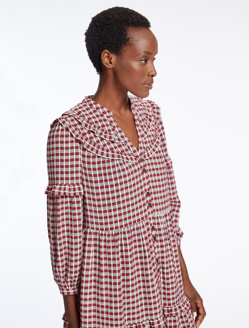 Zara check midi dress sales