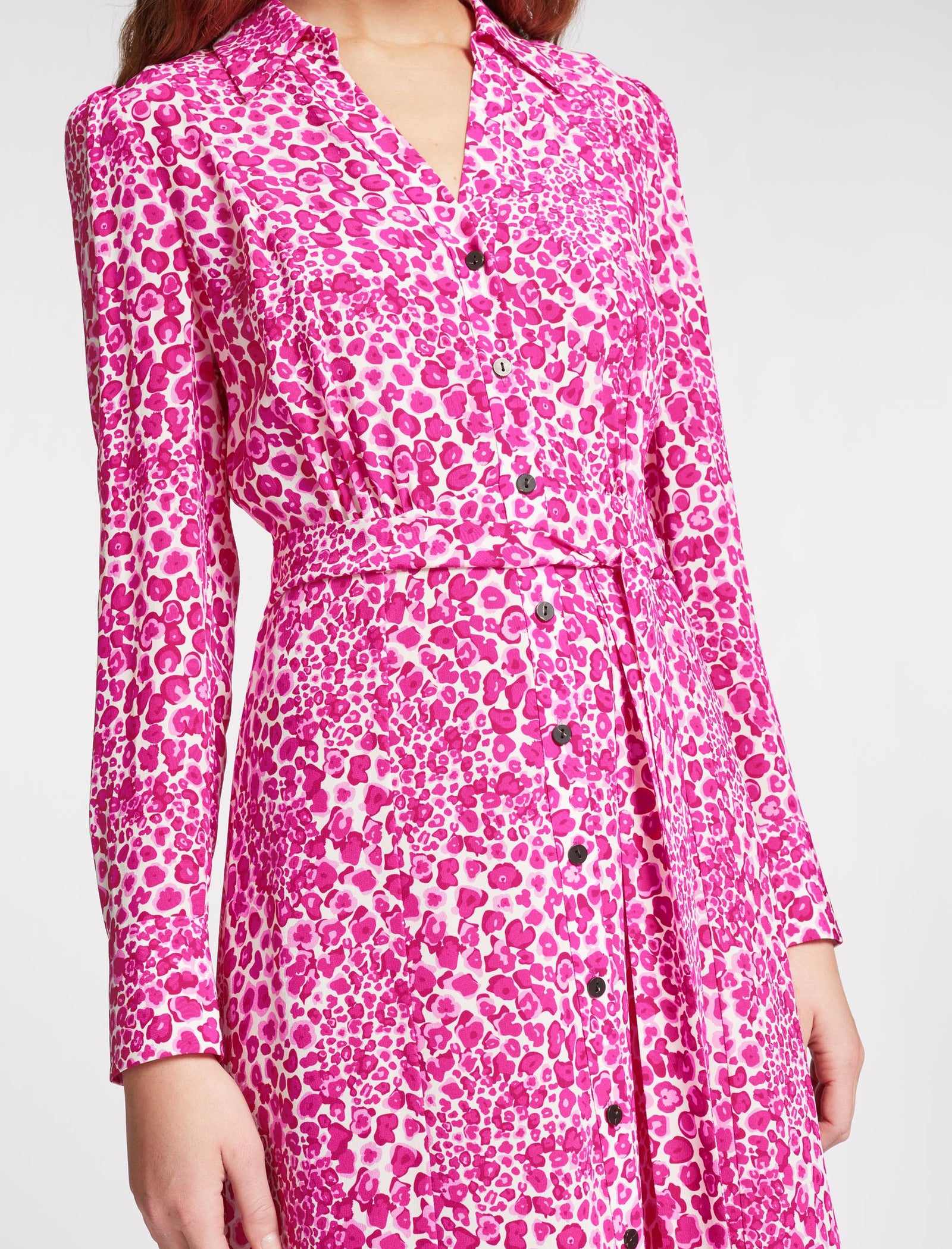 Pink snake print shirt dress discount
