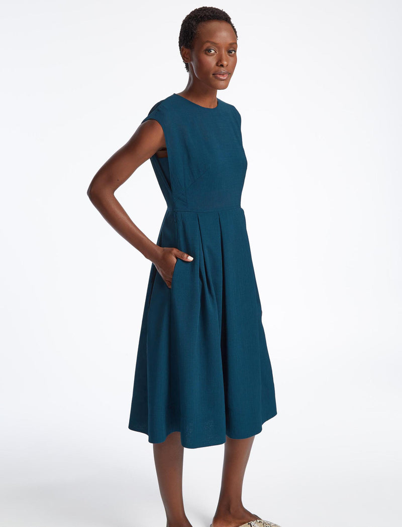 Cos waisted dress with pleats sale